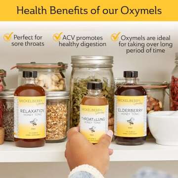 Mickelberry Gardens Throat & Lung Honey Tonic: Wellness Syrup, Natural Sore Throat Relief, Immune Support & Cough Suppressant for Adults & Kids (8 oz)