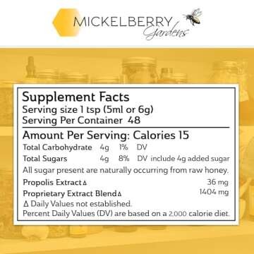 Mickelberry Gardens Throat & Lung Honey Tonic: Wellness Syrup, Natural Sore Throat Relief, Immune Support & Cough Suppressant for Adults & Kids (8 oz)