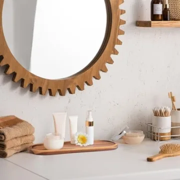 Wooden Vanity Bathroom Tray for Home Decor and Organization