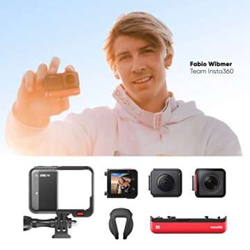 Insta360 ONE RS Twin Edition - Waterproof 4K 60fps Action Camera & 5.7K 360 Camera with Interchangea...