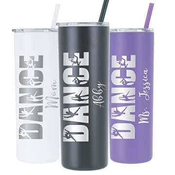 AVITO Personalized Dancer Tumbler - Dancer Coach Gift - Dancer Gifts - 20 oz Tumbler with Lid and St...