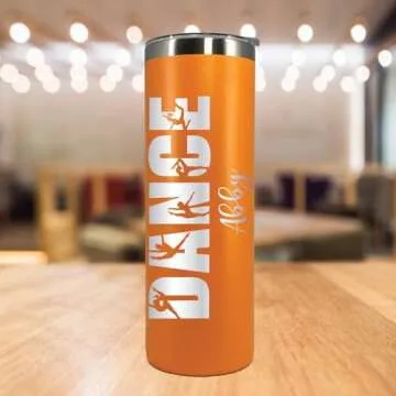 AVITO Personalized Dancer Tumbler - Dancer Coach Gift - Dancer Gifts - 20 oz Tumbler with Lid and Straw - Laser Engraved - Stainless Steel - Vacuum Insulated - End of Season Team Gift