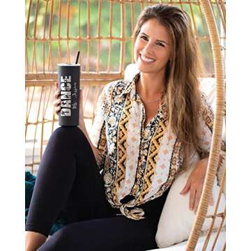 AVITO Personalized Dancer Tumbler - Dancer Coach Gift - Dancer Gifts - 20 oz Tumbler with Lid and Straw - Laser Engraved - Stainless Steel - Vacuum Insulated - End of Season Team Gift