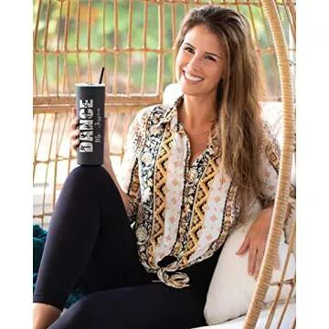 AVITO Personalized Dancer Tumbler - Dancer Coach Gift - Dancer Gifts - 20 oz Tumbler with Lid and Straw - Laser Engraved - Stainless Steel - Vacuum Insulated - End of Season Team Gift