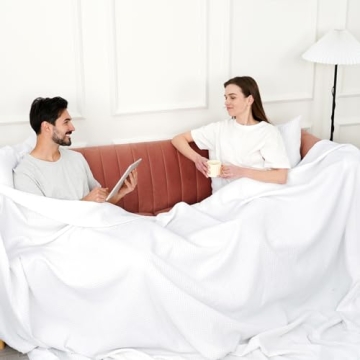 PHF 100% Cotton Waffle Weave Blanket - Oversized Comfort and Elegance