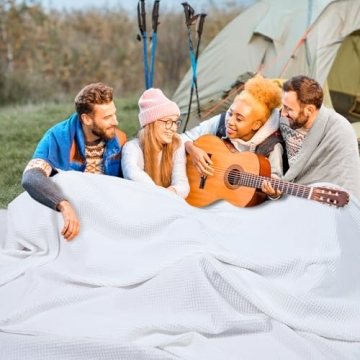 PHF 100% Cotton Waffle Weave Blanket - Oversized Comfort and Elegance