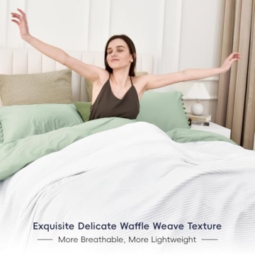 PHF 100% Cotton Waffle Weave Blanket - Oversized Comfort and Elegance