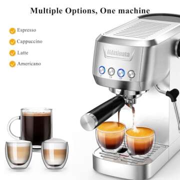 MAttinata Espresso Machine, Compact 20 Bar Coffee Maker