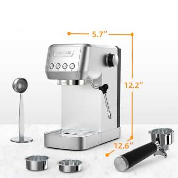 MAttinata Espresso Machine, Compact 20 Bar Coffee Maker