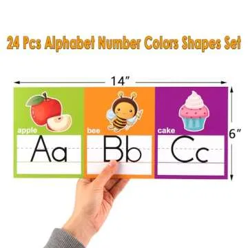 Alphabet Line ABC Number 0-20 Colors and Shapes Wall Decorations for Pre-School Kindergarten Element...