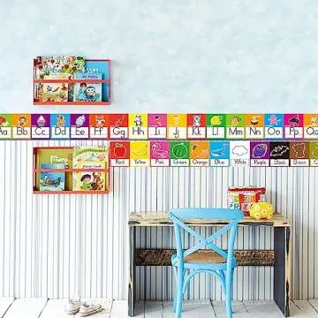 Alphabet Line ABC Number 0-20 Colors and Shapes Wall Decorations for Pre-School Kindergarten Elementary Classroom Nursery Homeschool