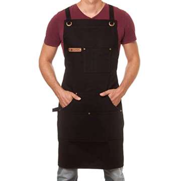 ARAWAK BRAVE Professional Cooking Apron Chef Designed for Kitchen BBQ Grill / 10 OZ Women and Men Bi...