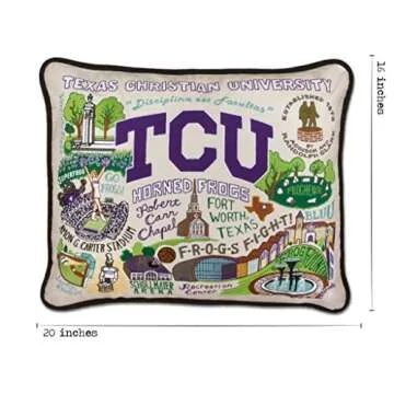 Catstudio TCU Embroidered Throw Pillow for Game Day