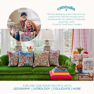 Catstudio Throw Pillow, Texas Christian University Embroidered Pillow - Collegiate Decorative Pillows for TCU Fans for Graduation, Game Day, Alums and Parents