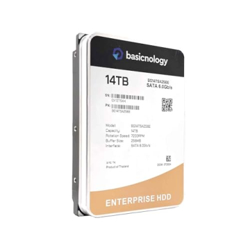Basicnology Enterprise HDD 14TB 7200RPM SATA Data Center Hard Drive - Renewed
