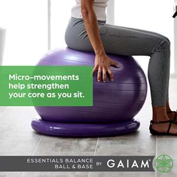 Gaiam Essentials 65cm Balance Ball Chair with Base Kit