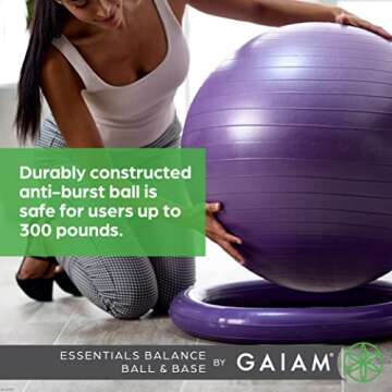 Gaiam Essentials 65cm Balance Ball Chair with Base Kit