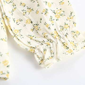 Colorful Floral Long Sleeve Blouse for Toddler Girls