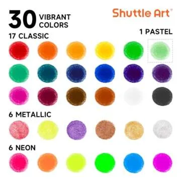 Shuttle Art Tempera Paint Sticks - 30 Solid Colours - Quick Drying - Ultimate Kid's Art Supplies