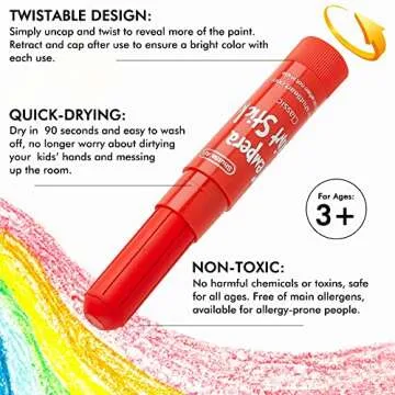 Shuttle Art 30 Pack Tempera Paint Sticks for Kids