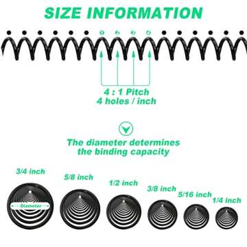 Leinuosen 120 Pack Plastic Spiral Binding Coils Kit - Colorful and Durable for All Your Needs