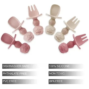 PandaEar Silicone Baby Utensils Set - Safe First Feeding