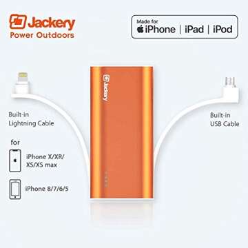 Jackery Bolt 6000 mAh Power Bank with Lightning Cable