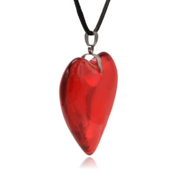 Clayton Jewelry Labs Red Heart Glass Pendant Necklace