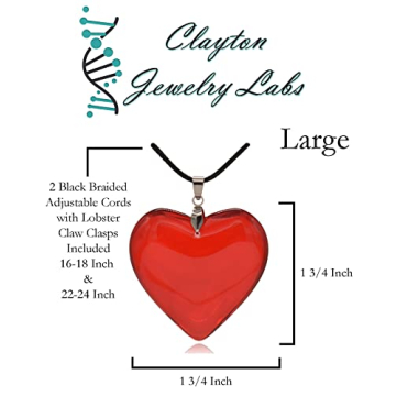 Clayton Jewelry Labs Red Heart Glass Pendant Necklace