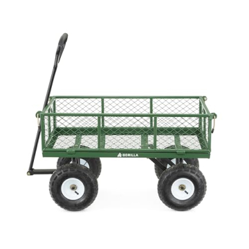 Gorilla Carts GOR400-COM Steel Garden Cart: Durable & Versatile Hauling Solution
