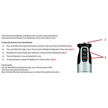 Cuisinart CSB-79R Smart Stick 2-Speed Hand Blender, Stainless Steel/Red, 2018