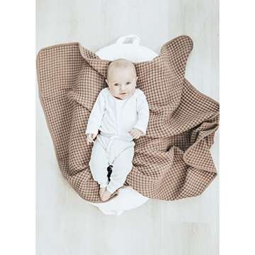Konssy Waffle Baby Blankets, Nursery Blankets for Boys Girls, Swaddle Blankets Neutral Soft Lightweight Toddler and Kids Throw Blankets(Clay)