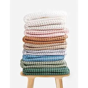 Konssy Waffle Baby Blanket Soft Lightweight Nursery
