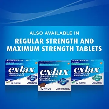 Ex-Lax Regular Strength Chocolated Laxatives for Constipation Relief - 24 Count