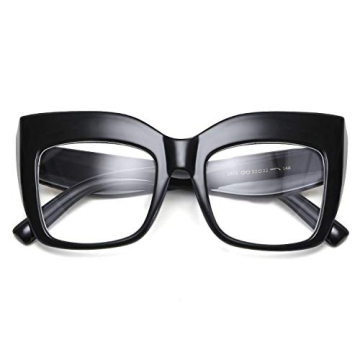 FEISEDY Square Oversized Reading Glasses Blue Light Blocking