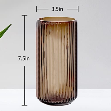 Elegant Muyan Ribbed Vase for Home and Office Decor