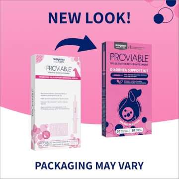 Proviable Digestive Health Supplement Kit with Multi-Strain Probiotics and Prebiotics for Medium to ...