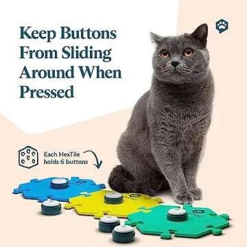 FluentPet Get Started Kit - Set of 6 Talking Buttons with Batteries Included for Dogs & Cats and 3 HexTiles - Customizable Cat & Dog Training Buttons for Communication - Talking Button Gift Set