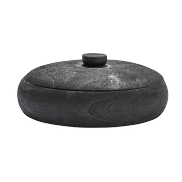 Creative Co-Op Paulownia Wood Container with Lid