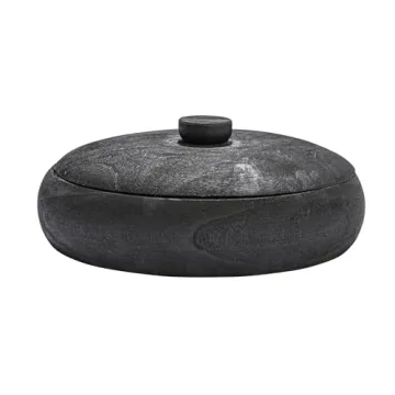 Creative Co-Op Paulownia Wood Container with Lid