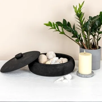 Creative Co-Op Paulownia Wood Container with Lid