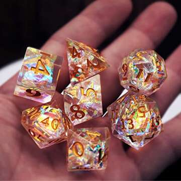 Stunning DND Dice Set for Tabletop RPG Gaming - 7 Pieces Included