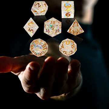 Stunning DND Dice Set for Tabletop RPG Gaming - 7 Pieces Included