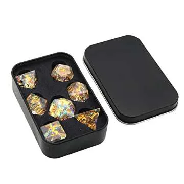 Stunning DND Dice Set for Tabletop RPG Gaming - 7 Pieces Included