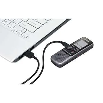 Sony Digital Voice Recorder ICD-PX Series, with Built-in Mic and USB, 4GB Memory, Noise Cut for Noise-Free Recordings, Includes A NeeGo Lavalier Lapel Mic