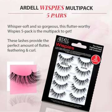 Ardell False Eyelashes Wispy Lashes, Easy Application, Natural Look, Reusable Lashes - Black, 2 Pack