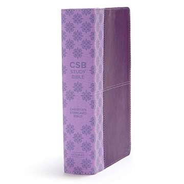 CSB Study Bible, Purple LeatherTouch, Indexed, Red Letter, Study Notes and Commentary, Illustrations, Articles, Word Studies, Outlines, Timelines, Easy-to-Read Bible Serif Type