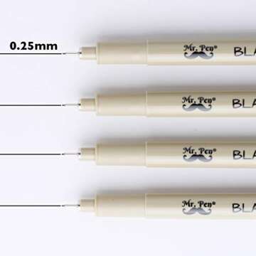 Mr. Pen Fineliner Set - Precise Black Ink Pens for All