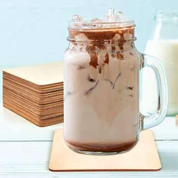 Coopay 40 PCS 6 inches Unfinished Wood Squares Natural Wood Slices Wooden Square Cutouts for Painting Writing Carving DIY Supplies, and Home Decorations