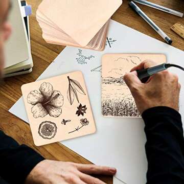 Coopay 40 PCS 6 inches Unfinished Wood Squares Natural Wood Slices Wooden Square Cutouts for Painting Writing Carving DIY Supplies, and Home Decorations